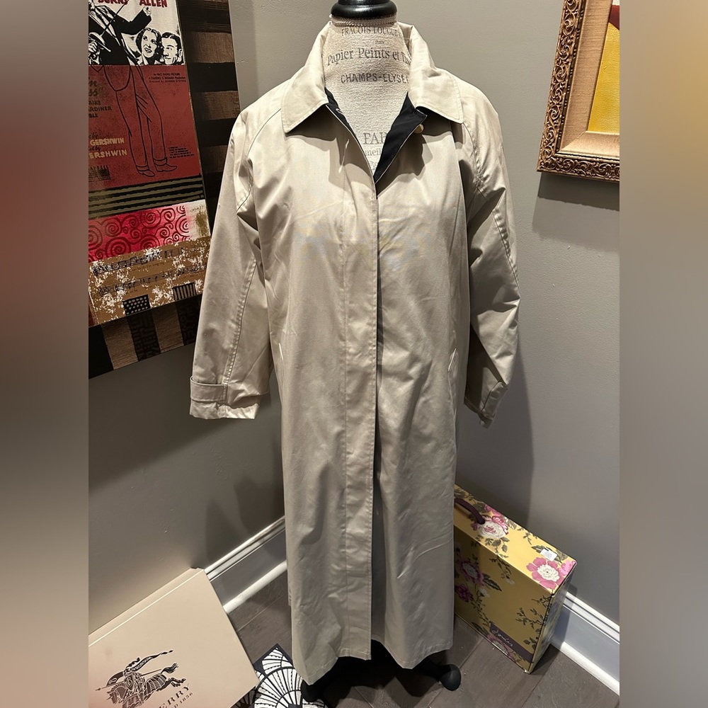 Appleseeds Lined Trench Coat w/Detachable Hood EUC